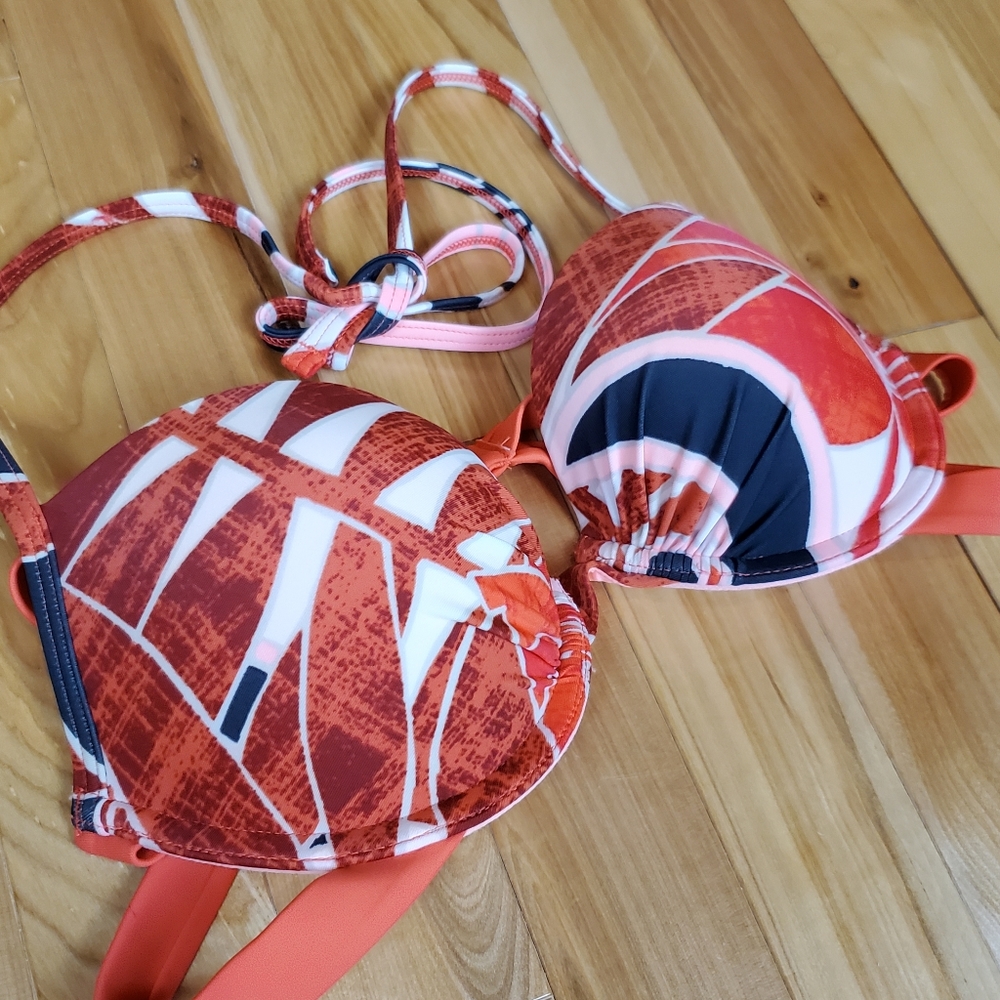 Aerie Brooke‎ Pink Coral Underwire Padded Swim Bikini Top SZ XS